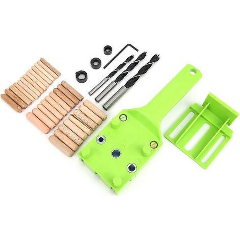 Jeu de 38 gabarits de perçage pour tourillons, forets de 6 mm, 8 mm et 10 mm pour le travail du bois