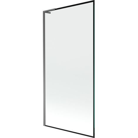 Mexen Next L paravento vasca da bagno a 1 anta 90 x 150 cm, cornice nera, metallo pistola - 895-090-000-03-70-95 (1/5)