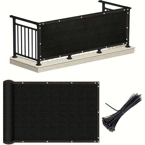 Balkon-Sonnenschutz 1 m x 2 m – Strapazierfähiges, UV-beständiges Netz – Sichtschutz für Terrasse und Garten – Vielseitig einsetzbares Gewebe für Garten und Pool (1/5)