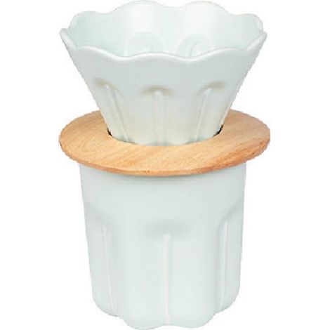 Keramik-Kaffeeset mit Kaffeefilter, Tasse und Handbrühkessel, hitzebeständig, hellgrün (1/5)