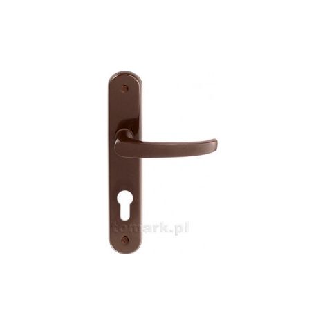 Maniglia per porta verniciata marrone, 72 mm, con azionamento a chiave - MP KL D7K BR