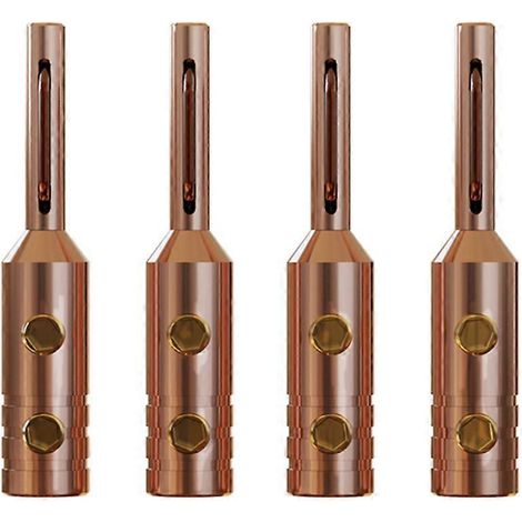 4 pièces connecteurs banane audio pour câble haut-parleur 5mm, connecteurs cuivre vidéo (1/4)