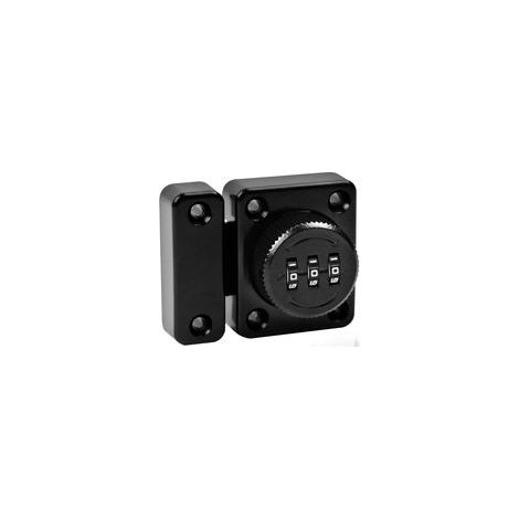 Loquet Porte Sans Clé Serrure a Code à 3 Chiffres Serrure Code avec Vis de Fixation de Sécurité Serrure Porte Coulissante pour Placard d'armoire, Noir