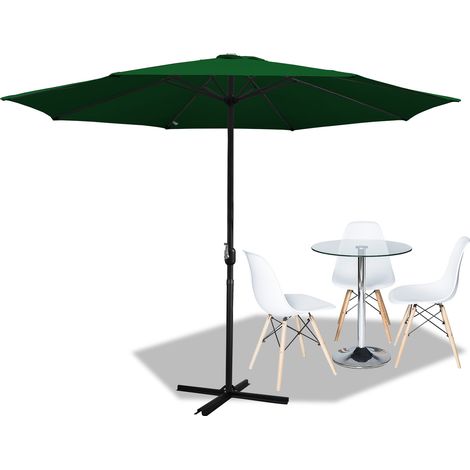 SWANEW Sonnenschirm Balkon Strandschirm, Ampelschirm, Gartenschirm, Marktschirm, Terrassenschirm mit Schutzhülle Sonnenschutz UV30+, 3.5m Grün (1/5)