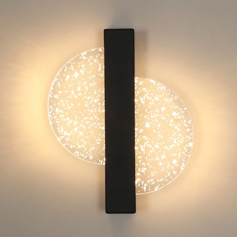 Applique murale design avec feuille d'argent - Noir 7W 3000K blanc chaud, luminaire décoratif pour salon et chambre (1/5)