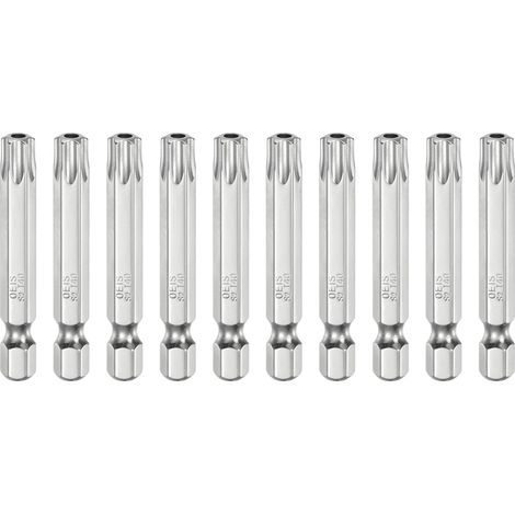 10Pcs T40 Embout Tournevis Torx 1/4" Hex Shank Longueur 2" (50mm) (1/5)