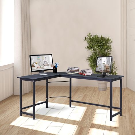 Vinsetto Computertisch PC-Schreibtisch für Büro und Zuhause, Eckschreibtisch, L-förmig, 168 x 120 x 75 cm, Metallgestell