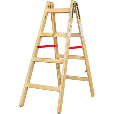 AWTOOLS DRABINA DREWNIANA 2x 4 STOPNI 150KG