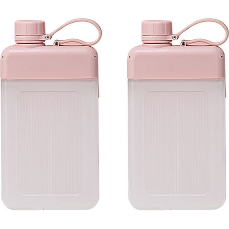 Flask En Plastique - Bouteille Plate Pour Liquide - Voyage Extérieur Bureau - 350 ml (1/5)
