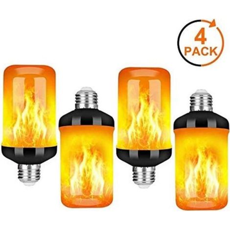 Ampoule À Flamme LED E27 - 5 W - 1400 K - 4 Modes - Pour Lanterne Abat-jour Lampe À Sel - 4 Pièces