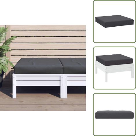 The Living Store Coussin de palette anthracite 60x60x8 cm tissu oxford - Coussin Exterieur - Coussin Patio - Coussin Jardin - Coussin Design - Coussin Confortable (1/5)