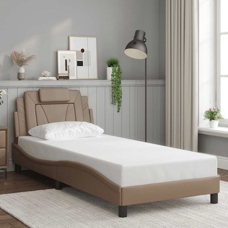 Bettgestell "Viana" ohne Matratze Cappuccino-Braun 80x200 cm Kunstleder