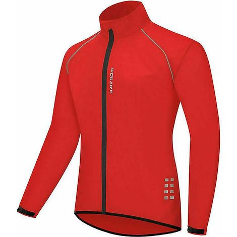 Ultraleichte Herren-Radjacke, wasser- und winddicht, Größe M, rot.