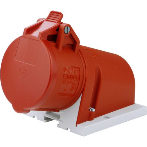 Enchufe de 16A 5P 6h IP44 para montaje en superficie en pared MEN 27004 Mennekes 7681 (1/2)