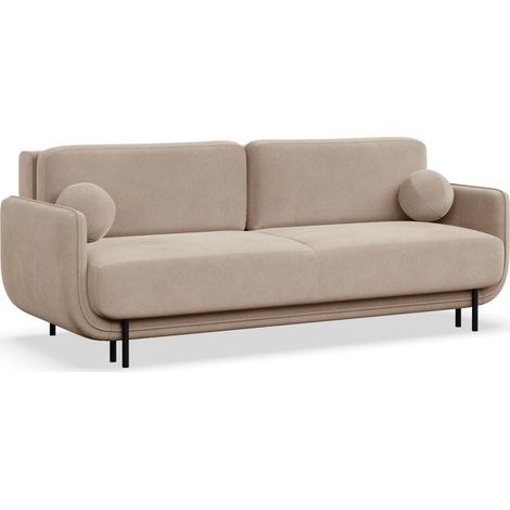 Selsey Ovals – 3-Sitzer Schlafsofa mit Samt, Beige