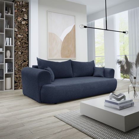 Sofa Schlafsofa 3-Sitzer ANIKE Stoff Now or Never Dunkelblau (1/4)