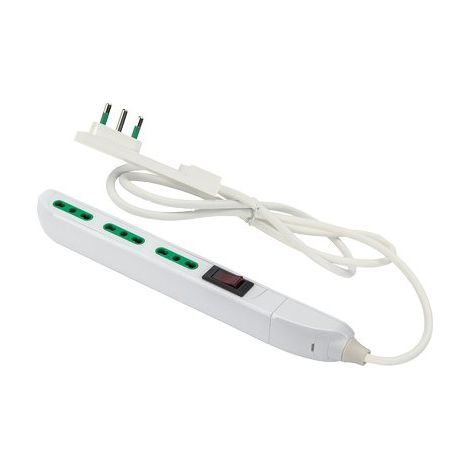 MULTIPRESA BIPASSO SLIM + TERMICO FME BIANCO POSTI 3 2P+T 10A n°XMMQ 3X075 MT 15