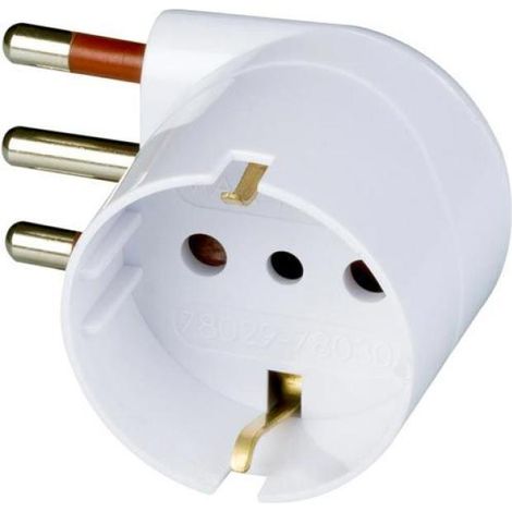 Rosi materiale elettrico adattatore schuko 16a 2p+t bianco rs78029