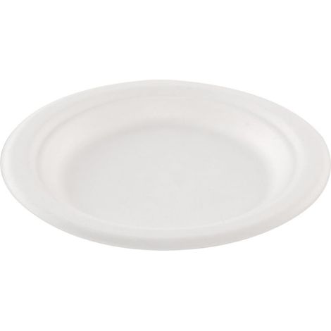 Assiette ronde blanche en canne à sucre Ø 15 cm - 800 unités - Betik
