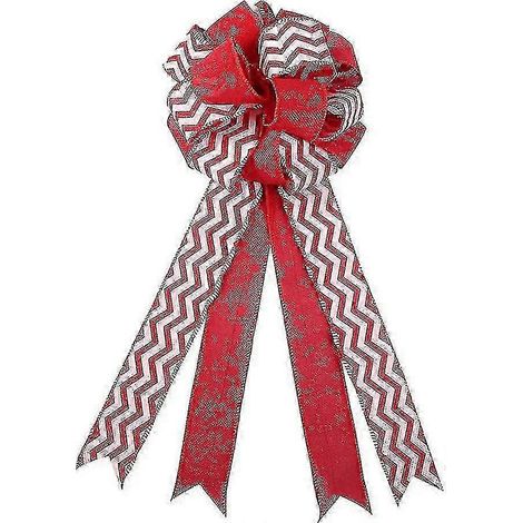 Nœud pour sapin de Noël, grands nœuds rouges pour décorations de sapin de Noël, nœuds pour couronne de sapin, guirlande, articles de fête ( (1/5)