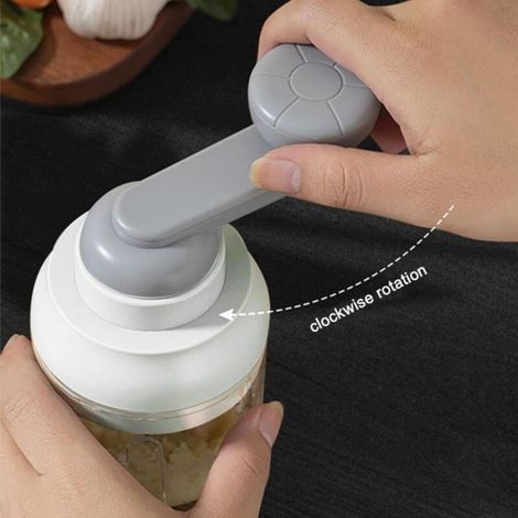 Hachoir manuel, mini hachoir rechargeable, robot culinaire à ficelle, mini hachoir à légumes sans fil avec manivelle, complément a (1/5)