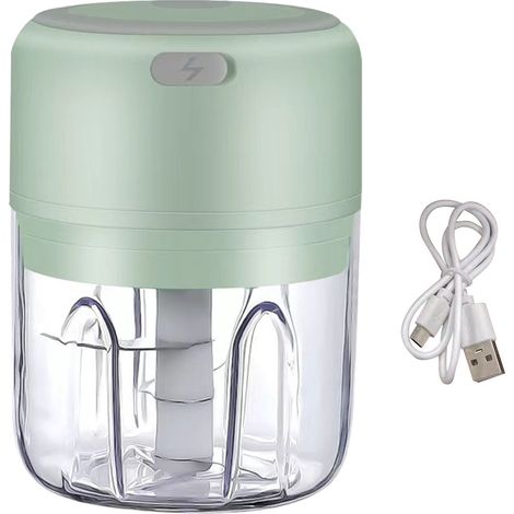 250 ml kabelloser elektrischer Knoblauchzerkleinerer, multifunktional, abnehmbarer Mini-Zerkleinerer für Zwiebeln, Ingwer und Gemüse (1/5)