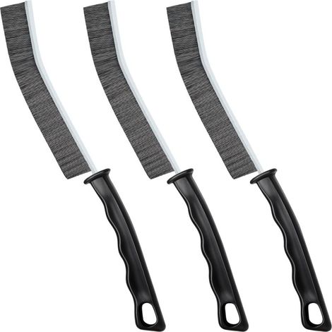 Juego de 3 cepillos de cerdas duras para limpiar huecos. Cepillo multifuncional para limpiar ángulos muertos, ideal para azulejos de cocina y baño, y huecos de puertas y ventanas. (1/5)