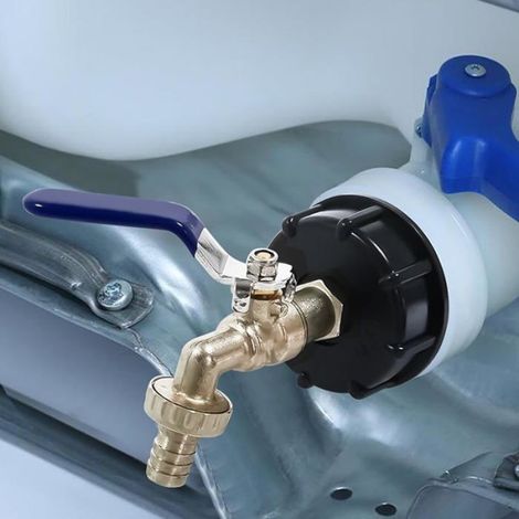 Adaptateur IBC - Robinet En Laiton 3/4 Pouces - Raccord S60X6 - Pour Cuve De Stockage 1000 L - 1 Pièce (1/5)