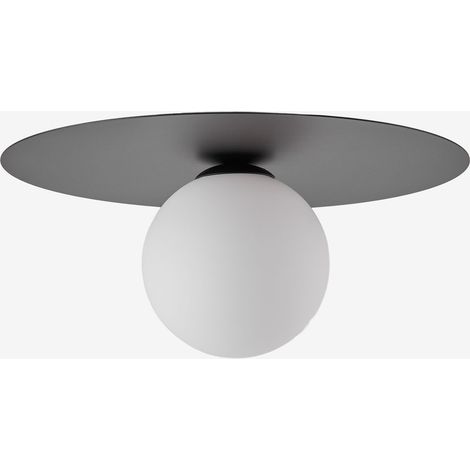 SKLUM Anine Deckenlampe aus Eisen und Glas Schwarz Ø30 cm                                 