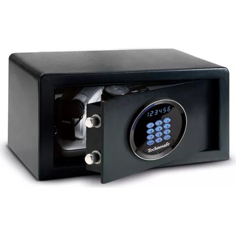 TECHNOSAFE - Coffre-fort à fixer à combinaison électronique digitale motorisée, écran LED, 2 pênes, 27 L, 20x40,5x 41 cl