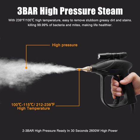 Nettoyeur à vapeur portatif sous pression/nettoyant pour surfaces dures SteamShot avec désinfection naturelle/outils multi-surfaces inclus pour éliminer la saleté, la crasse, la graisse et plus encore (1/5)