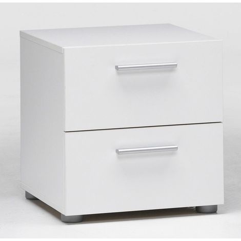 Comodino 2 Cassetti 40x40x42h CM Pepe Nightstand Bianco 70070/49 (1/2)