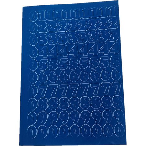 Numeri autoadesivi in lamina blu, 2 cm