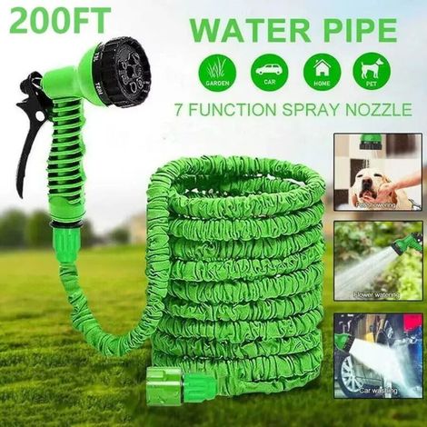 Tuyau magique extensible (bleu, 30 m) : pistolet à eau haute pression pour lavage de voiture, 7 modes de jet, idéal pour l'arrosage des plantes et du jardin. Flexible, léger et anti-torsion.