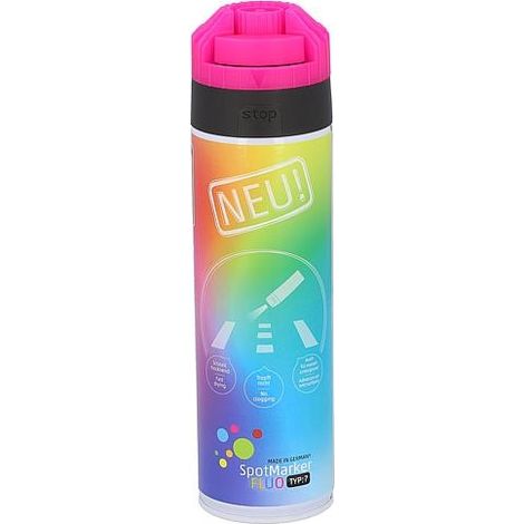 Spray de marquage rose fluo Roland Endres SpotMarker TYP7 360°, bombe aérosol 500ml (1/2)