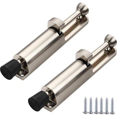 Lot de 2 Butées de Porte à Ressort avec Pédale en Alliage de Zinc pour Garage – 147 x 28 mm (1/4)