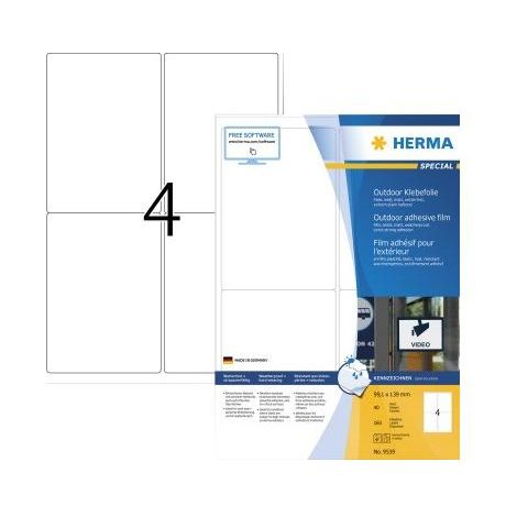 HERMA Etik. A4 Outdoor Klebefolie weiß 99,1x139 mm  160 St. (9539) (1/5)