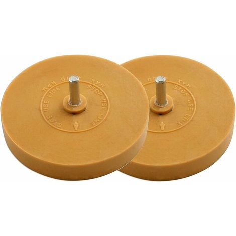 VURAHOME - LOT DE 2 ROUE, DISQUE CAOUTCHOUC GOMME POUR ELIMINER LES ADHESIFS 3.5in 88mm15mm (1/2)