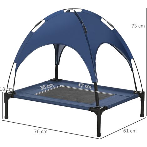 Panier pour animaux avec auvent, panier pour chien, pliable, résistant aux intempéries, bleu (1/5)