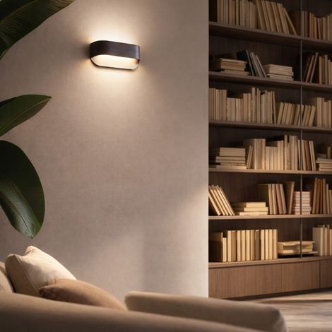 Applique led 14W métal impression noyer Nora (1/3)