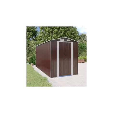 Abri de jardin Marron foncé 192x440x223 Acier galvanisé (1/5)