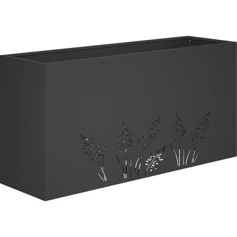 Vaso da giardino Nero 100 x 20 x 49 cm vidaXL (1/5)