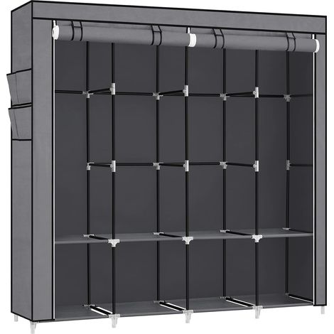Songmics – Armoire en tissu 4 compartiments de suspension – Dimensions 45 x 170 x 167 cm – Capacité 15 kg par tringle – RYG094G02 (1/5)