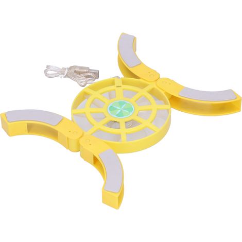 Support de refroidissement portable pour ordinateur portable DR-S04 avec grand ventilateur, pliable et doté d'une base lumineuse, jaune. (1/5)