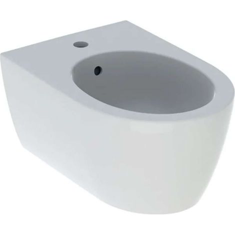 Bidet mural Geberit iCon avec trop-plein – Forme fermée – Fixation invisible – Pour robinetterie monotrou – Entrée d'eau cachée (1/6)