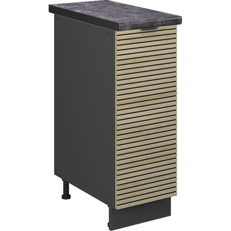 Armadio cucina dispensa alto Fame-Line, Pannello in quercia, 30 cm , PL Antracite, Vicco