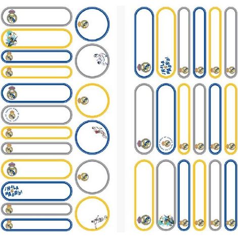 BLISTER 36 ETIQUETAS ADHESIVAS LAMINADAS REAL MADRID