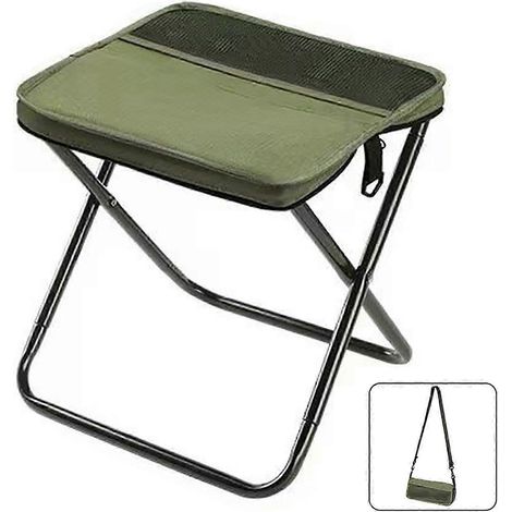 Tabouret pliable avec sac à dos, chaise de camping portable et légère pour la randonnée, la pêche et les pique-niques, avec sac de transport - Bon (1/5)