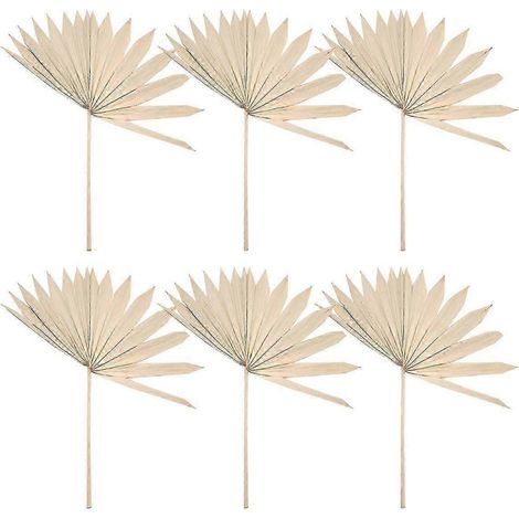 Bouquet de 6 éventails de palmiers séchés naturels et de fleurs - Décoration de mariage élégante pour des compositions florales uniques (1/5)