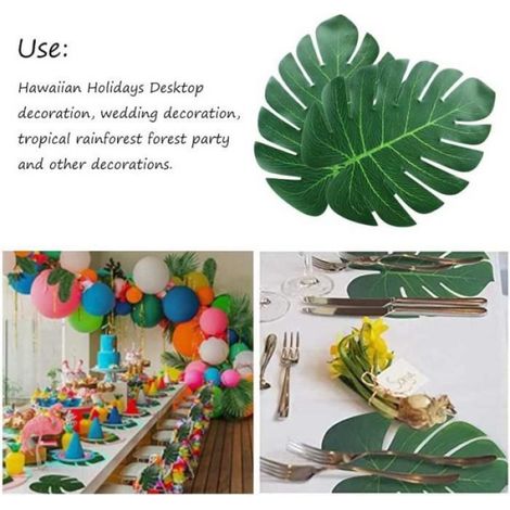 Feuillage Artificiel - - 30 Feuilles de Monstera - Tissu Doux - Décoration de Fête - Intérieur (1/3)